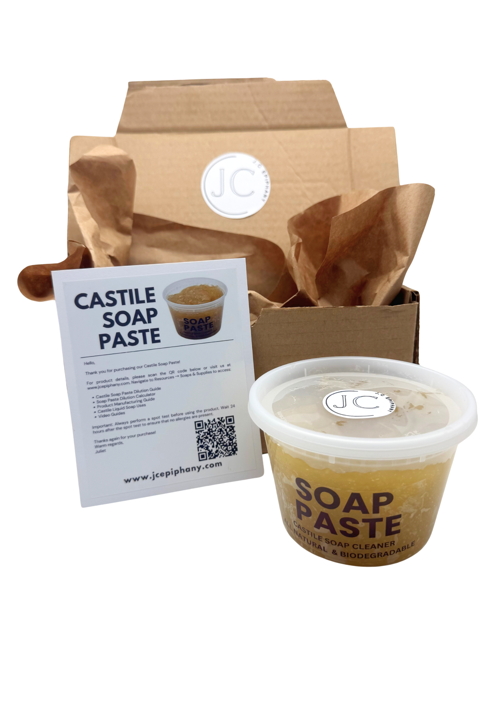 Castile Soap Paste with natural packaging, Concentrated Castile Soap, Non-Toxic Cleaners